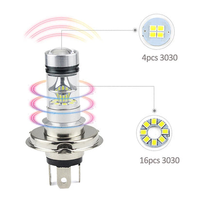 2 pezzi H4 H7 100W LED luci per auto lampadina super luminosa a bassa temperatura faro per auto di marcia diurna guida fendinebbia accessori auto
