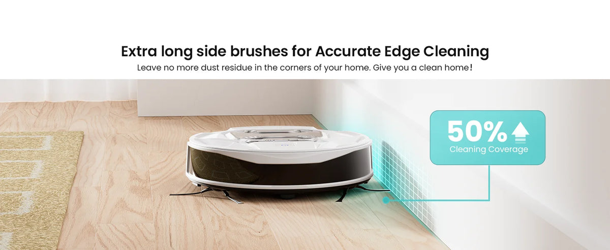 Robot Aspirapolvere Lefant M320 con Funzione Lavapavimenti, Potente Aspirazione 6000Pa, Contenitore Polvere Visibile, Rilevamento Tappeti, Controllo Vocale Alexa