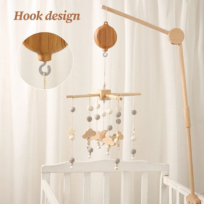 Carillon girevole per neonati Culla Imitazione Colore legno Appeso Sonaglio Bambino Lenitivo Giocattoli musicali 0-12 mesi Regalo per bambini