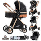 Passeggino Magic ZC 3 in 1, Sistema da Viaggio Compatto e Pieghevole con Navicella, Seggiolino Auto per Neonati e Seduta Reversibile, Carrozzina High Landscape, Ruote Ammortizzate, Manubrio Regolabile, Chiusura con Una Mano,