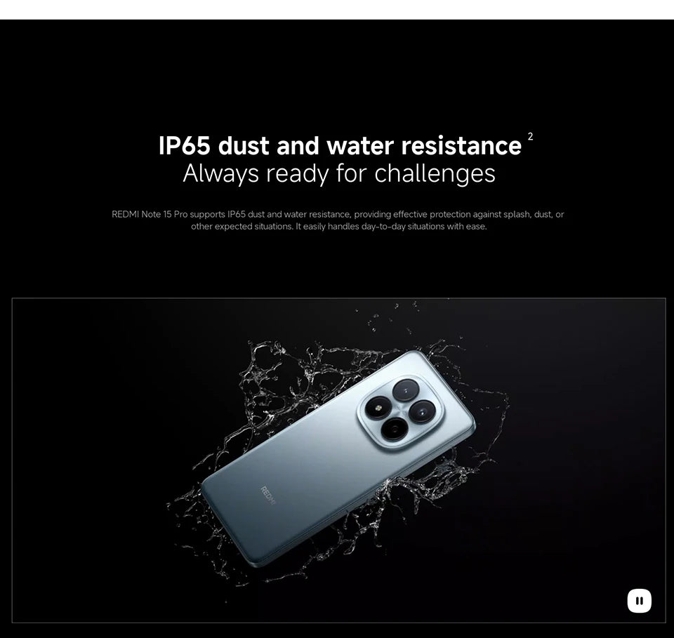 Xiaomi Redmi Note 15 Pro 4G Versione Globale MediaTek Helio G200-Ultra NFC Batteria Monster da 6500mAh Display AMOLED FHD+ da 6.77" Fotocamera da 200MP con OIS Smartphone