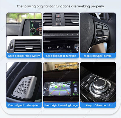 MEKEDE Sistema di Navigazione GPS Multimediale Wireless CarPlay Android Auto da 8,8 Pollici per BMW Serie 3/5 E60 E61 E63 E64 E90 E91 E92 E93 Schermo QLED Lettore Video 4K Autoradio
