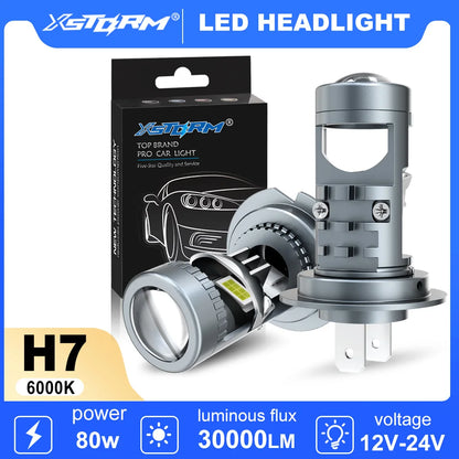 Fari a LED XSTORM H7 con Lente Proiettore 80W 30000LM Lampadine Auto 9005 9006 H11 LED Canbus Lampade per Auto e Moto Plug & Play