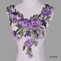 Tessuto per toppe ricamate con fiori eleganti viola per abiti, tende per la casa, accessori per abbigliamento da festa, riparazioni di applique per cucire
