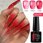 MEET ACROSS 7ml Gelatina Nuda Shimmer Base in gomma Gel Glitter Rosa Viola UV/LED Nail Art Vernis Gel Smalto per manicure Unghie FAI DA TE
