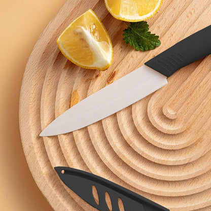 Coltello in ceramica da 3/4/5 pollici resistente all'ossidazione e senza ruggine, con custodia, portatile, per la preparazione di alimenti per neonati e bambini.