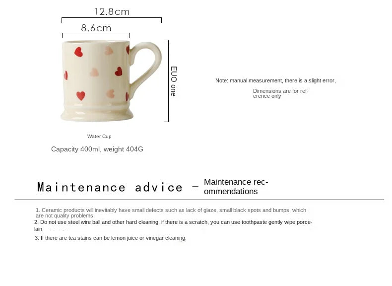 Set di stoviglie in ceramica a forma di cuore, piatto piano, insalatiera di riso, tazza da caffè, amore giapponese, regalo caldo per San Valentino