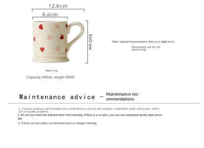 Set di stoviglie in ceramica a forma di cuore, piatto piano, insalatiera di riso, tazza da caffè, amore giapponese, regalo caldo per San Valentino