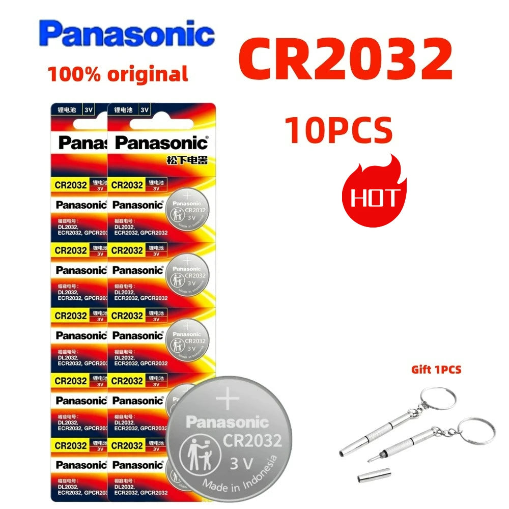 2-50 Pezzi Batteria al Litio Originale PANASONIC CR2032 CR 2032 3V per Orologi, Calcolatrici, Orologi da Parete, Telecomandi, Giocattoli, Pila a Bottone