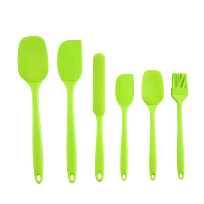 Set di utensili da cucina in silicone da 6 pezzi, spatola per crema, spatola, pennello per olio, set di raschietti di varie misure, strumento per la cottura, non integrato