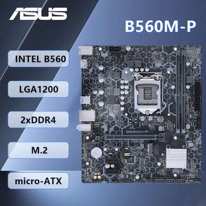 Scheda madre ASUS B560M-P LGA1200 DDR4 Intel B560 con supporto M.2 per CPU Core i3-10100F, Core i3-10300, Core i5-11500, Core i7-10700