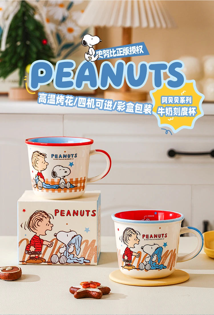 Set di Tazze in Ceramica Colorata da 340Ml con Snoopy, Design Carino con Manico, Bellissima Tazza per Caffè e Acqua per Casa e Ufficio, Regalo di Compleanno per Bambini