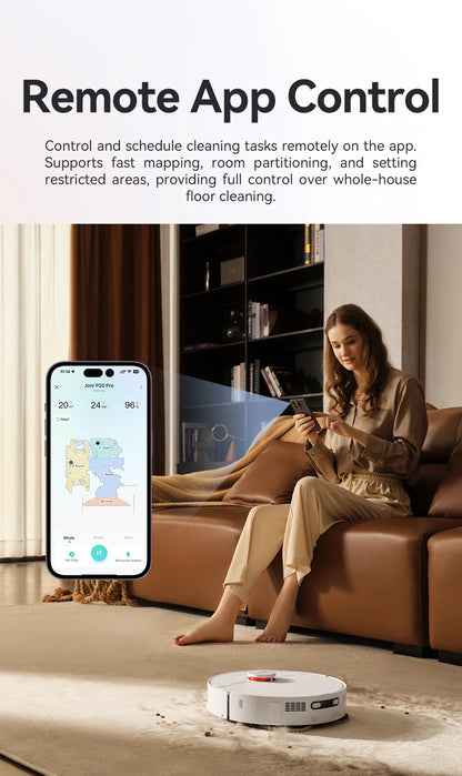JONR Robot Aspirapolvere P20 Pro Edizione internazionale Lavare Aspirazione Salviette per asciugare Pulizia automatica Raccolta polvere Drenaggio Acqua
