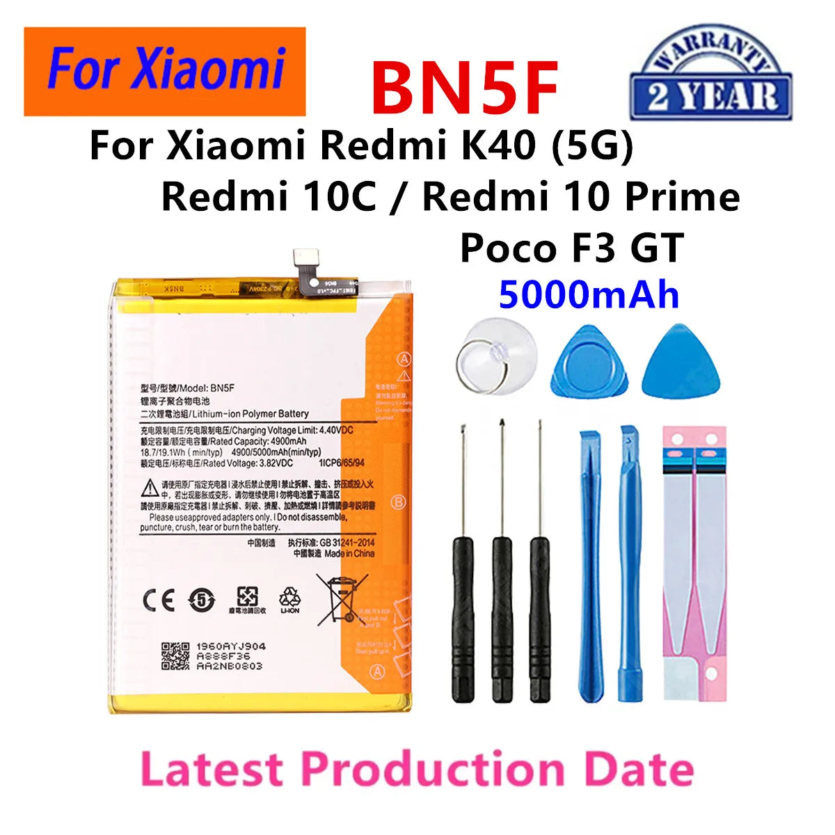 Batterie BN5F BN46 BN5H BN5D BN5L BN5X BN70 per Xiaomi Redmi 7/15/15C/Redmi 14C/12C/10C Note11E/Note 11S/Note 9 Pro