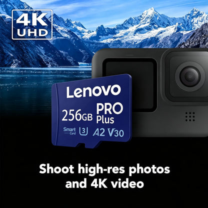 Scheda di memoria Lenovo TF, Micro SD, 128 GB, 256 GB, 512 GB, 1 TB, UHS-I, U3, V30, impermeabile, resistente agli urti, per smartphone, tablet e sistemi di videosorveglianza.