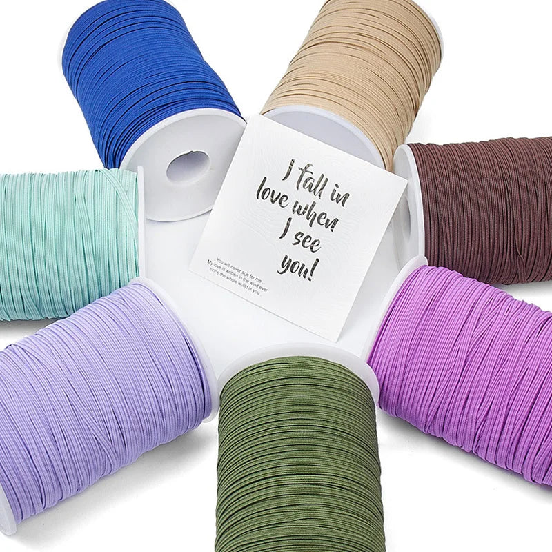 3mm 6mm Elastico colorato Elastico per cucire Nastro elastico Elastico in spandex Fascia per cucire Tessuto Accessori per indumenti fai da te 10 anni
