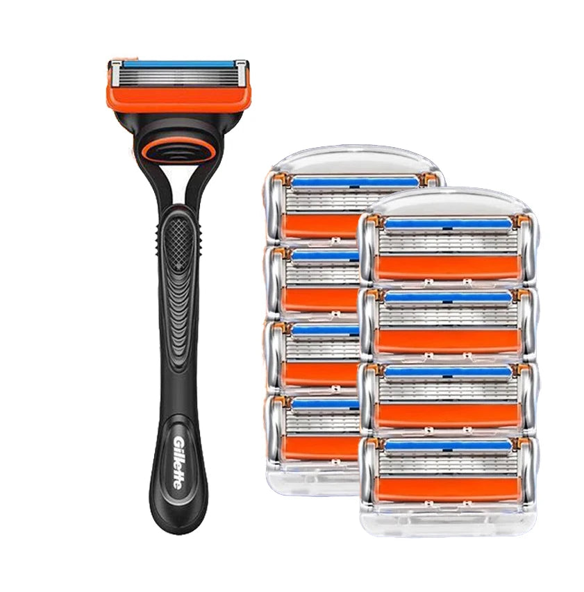 Set Rasoio Gillette Fusion 5 con 5 Lame Ultra-Sottili, Striscia Lubrificante e Rifinitore Posteriore, Disponibile in Diverse Specifiche