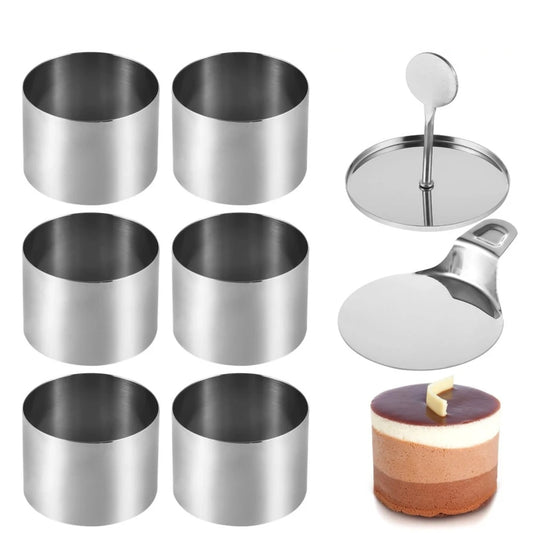 Stampo per torta antiaderente in acciaio inox, anello per mousse, stampo per dessert fai-da-te, utensili da forno per cucina, 8 pezzi