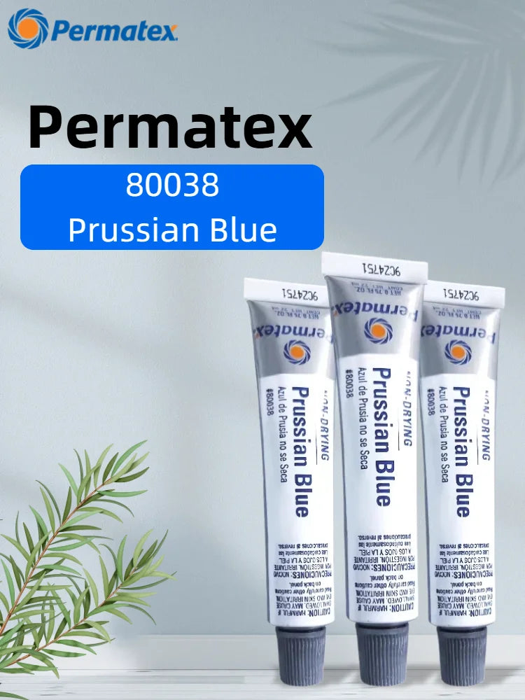 Permatex 80038 Prussian Blue Fitting Compound 0.75 oz Pasta Non Essiccante per Cuscinetti, Valvole, Ingranaggi, Utensili per Motori Automobilistici