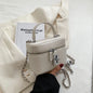 Borse Quadrate da Donna Estate 2026, Borse a Tracolla con Catene alla Moda, Borsa a Spalla in PU Texturizzato, Elegante Mini Borsa Chic per Cellulare