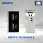 DELEFU Modulo Presa Combinabile Tipo-C Brasile - Uso Domestico - Nero - Assemblaggio Fai-da-te - Presa con Interruttore per Ricarica Rapida USB Tipo-C