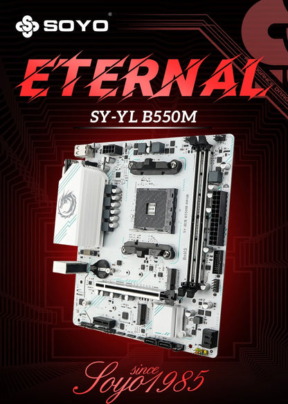 Scheda madre da gioco SOYO AMD B550M USB3.0 PCIE3.0 M.2 NVME Dual Channel DDR4 AM4 Socket supporta CPU Ryzen 5500 5600 5700X