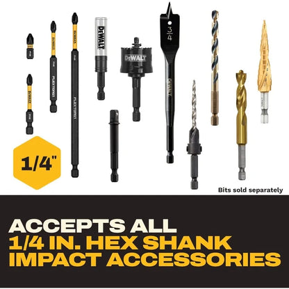 Set di Portabiti a Portachiavi DEWALT, Attacco Esagonale da 1/4'', Portabiti in Metallo Autobloccante Durevole, DWAFHLDKC5