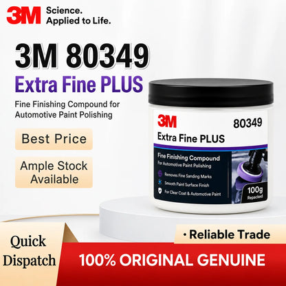Composto Lucidante Professionale 3M 80349 Extra Fine Plus per Vernice Auto, Rimozione Graffi Sottili, Dettagliatura Finitura Trasparente, 100g Riconfezionato