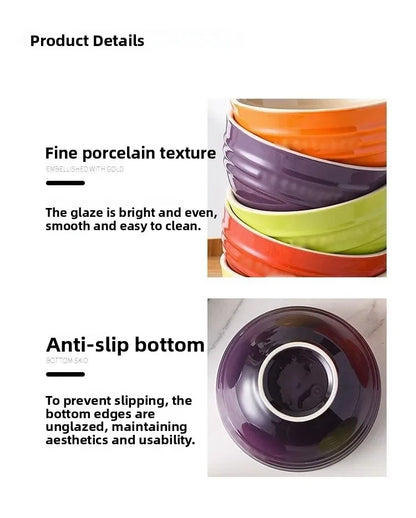 Set di ciotole per dessert colorate Le Creuset, stoviglie in ceramica, ciotola per riso, ciotola per zuppa, set regalo in confezione regalo, forma rotonda di lusso, per uso adulto