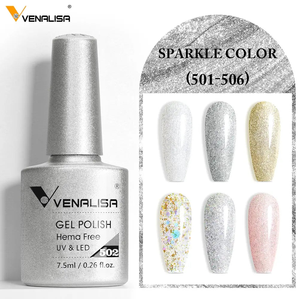 VENALISA Smalto gel per unghie da 7,5 ml Sparkle Glitter Diamante Brillante Colori estivi Semi permanente Soak off Vernice gel per unghie UV LED