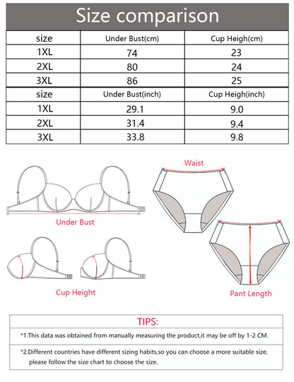 Reggiseno da donna taglie forti con bottoni frontali con biancheria intima raccolta in pizzo e anello in acciaio adatta per donne a figura intera 1XL-3XL MR2753