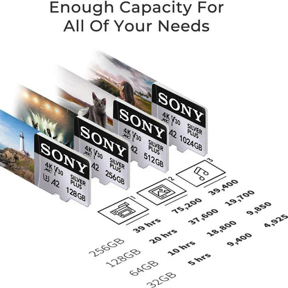 Scheda di memoria originale Sony 128GB 256GB 1024GB 512GB ad alta velocità, facile da trasportare, espansione MicroSD grigia ™   Scheda Flash UHS-I