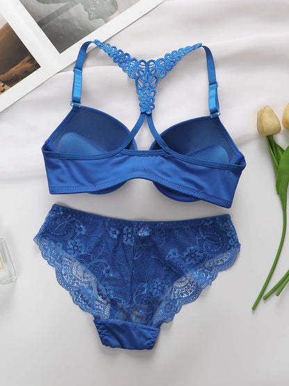 Signore nero rosso blu con cerchi in acciaio fibbia anteriore bellissimo set di biancheria intima reggiseno pull up posteriore A2128