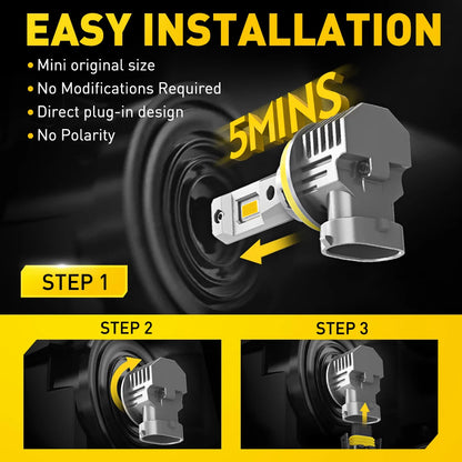 AUXITO 2 pz CANBUS H8 H11 LED fendinebbia lampadine H9 H16JP 9005 HB3 9006 HB4 3000K ambra giallo Led Daytime Running Driving Lamp