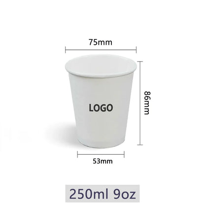 200 bicchieri di carta usa e getta da 250 ml con coperchi, con tazze da caffè personalizzabili con logo personalizzato per eventi e feste