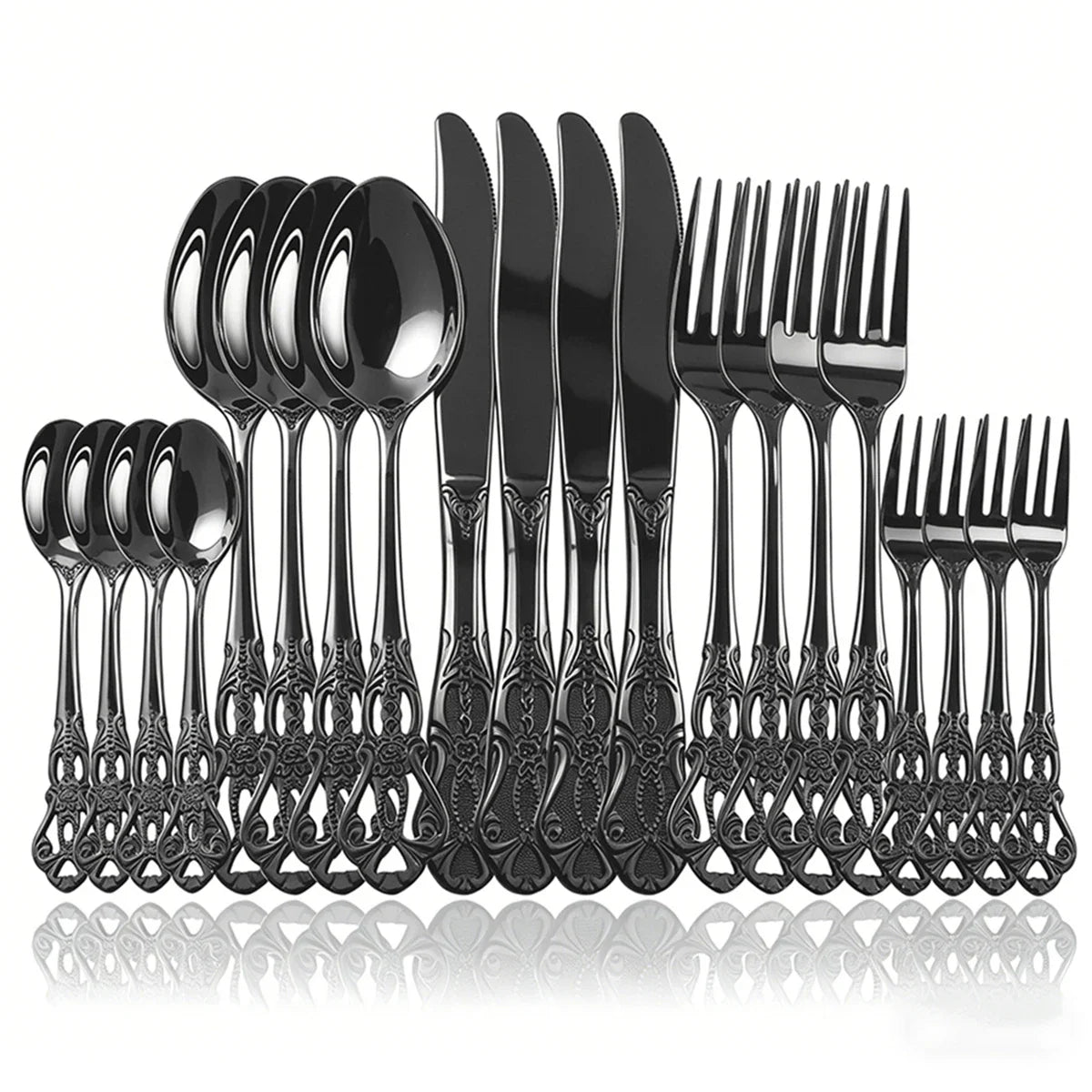 Set di posate da 20 pezzi in acciaio inossidabile color oro rosa, coltello, forchetta, cucchiaio, posate da tavola, stoviglie da cucina