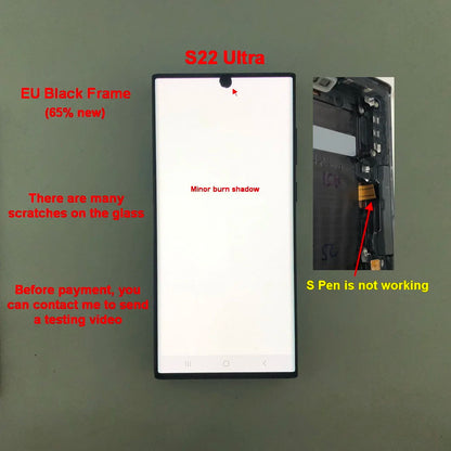 Display Super AMOLED per Samsung Galaxy S22 Ultra LCD SM-S908 S908U S908E, Schermo Touch Digitizer di Ricambio con Difetti