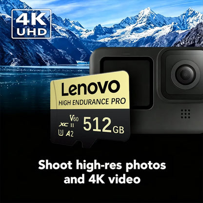 Scheda di memoria Lenovo 64GB 128GB 512GB 1TB Micro SD Classe 10 TF con adattatore SD per smartphone e dash cam