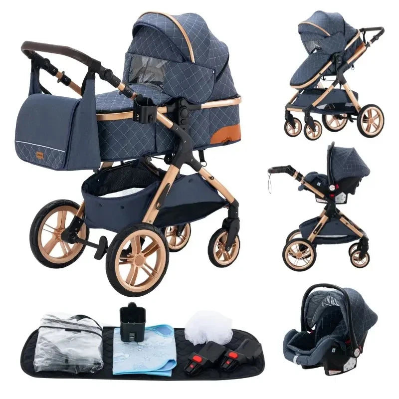 Passeggino 3 in 1 Passeggino multifunzionale Facile da viaggio pieghevole Seggiolino di sicurezza per carrozzina portatile Standard UE Spedizione gratuita
