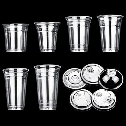 400ml 100% biodegradabile riciclabile trasparente usa e getta per bevande in plastica Pla tè al latte caffè tazza di liquido con cannuccia
