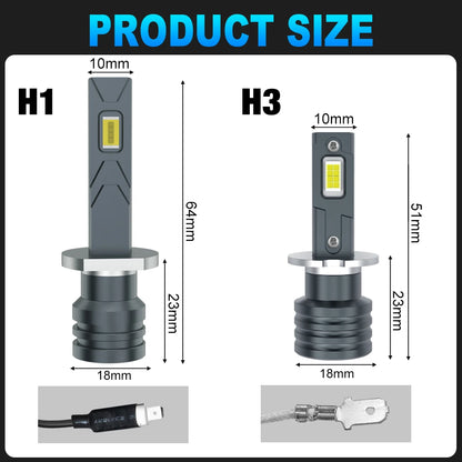 XSTORM H1 H3 Lampadina per fari a LED Fendinebbia per auto 20000LM Luce di guida diurna Auto H3 H1 Lampada a LED 65000K Bianco 12V Automotivo
