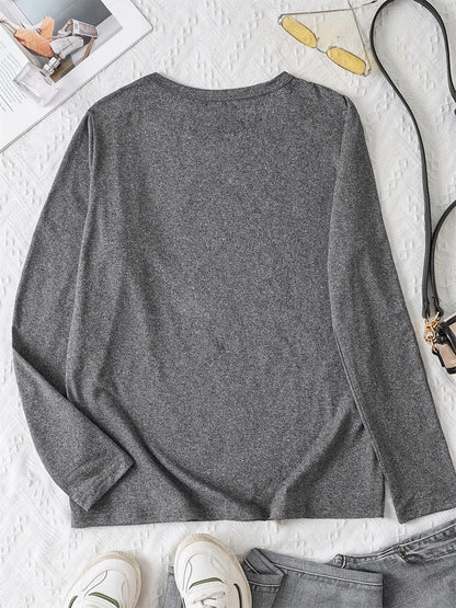 T-Shirt da Donna 100% Cotone Puro, Manica Lunga, Stampa MILANO ITALIA, Collo Tondo, Comoda e Casual per Primavera e Autunno
