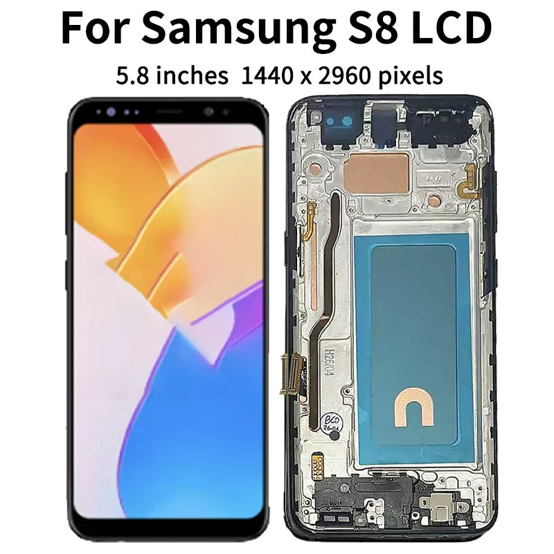 Display LCD touchscreen con telaio per Samsung S8 G950 G950F SM-G950FD e Samsung S9 G960 SM-G960F, nuovo e testato al 100%.