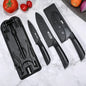 Set di coltelli da cucina, compresi coltello da chef, mannaia e coltello da frutta, con ceppo portacoltelli, adatto per sbucciare carne e verdure