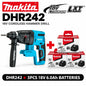 Trapano a percussione rotante senza fili Makita DHR242 18V, capacità per calcestruzzo 24mm, SDS Plus 4700 IPM 2.0J, utensile da costruzione per impieghi gravosi a 3 modalità, compatibile con BL1860B BL1850B BL1815, spedizio