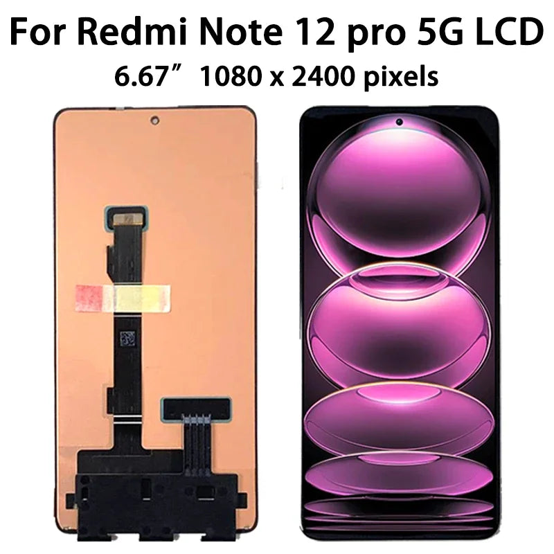 Display AMOLED per Redmi Note 12 Pro+ 12Pro Plus, per Xiaomi Redmi Note 12 Pro 5G 22101316C, Schermo LCD con Touch Screen e Digitalizzatore
