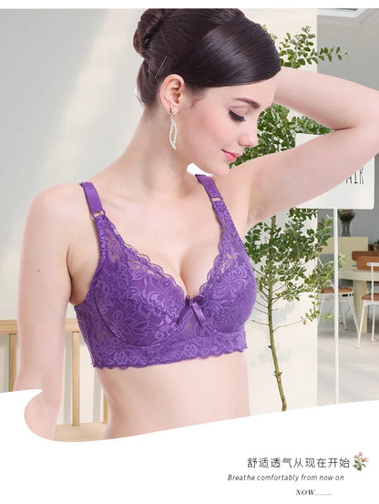 Reggiseno sottile a copertura totale, senza ferretto, regolabile, in pizzo, per taglie forti, copri seno, coppe B C D, reggiseno in pizzo taglie grandi 2028
