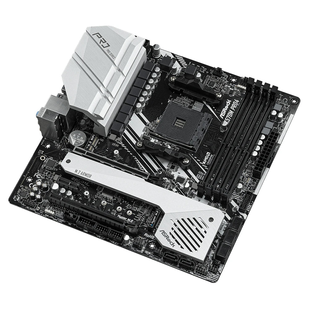 Scheda Madre ASRock X570M Pro4 AMD X570 AM4 Supporta CPU 5800X3D 5700X3D 5600G 4xDDR4 4200MHz PCIe4.0 M.2 NVME MATX