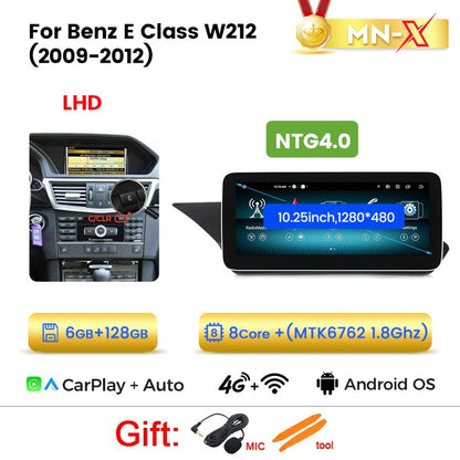 2026 Nuovo Android 15 128GB ROM Autoradio Wireless CarPlay Auto Multimedia per Mercedes Classe E W212 S212 2009-2015 Sistema NTG4.0 NTG4.5 NTG5.0 Lettore Video 4K Monitor Telecamera