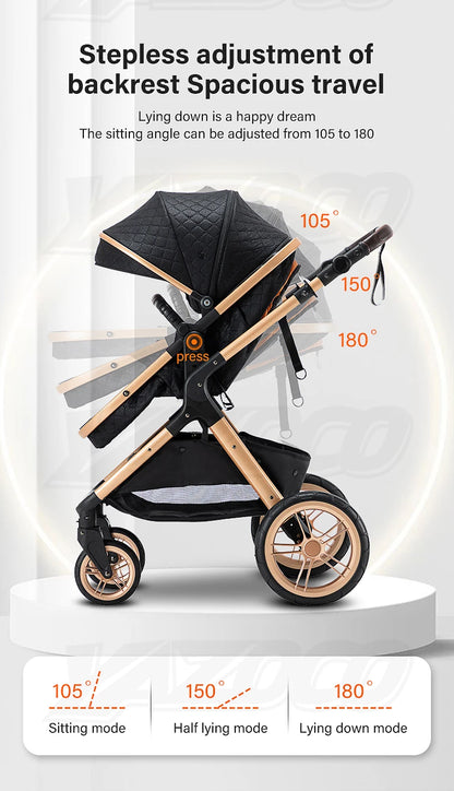 Passeggino 3 in 1 Passeggino multifunzionale Facile da viaggio pieghevole Seggiolino di sicurezza per carrozzina portatile Standard UE Spedizione gratuita